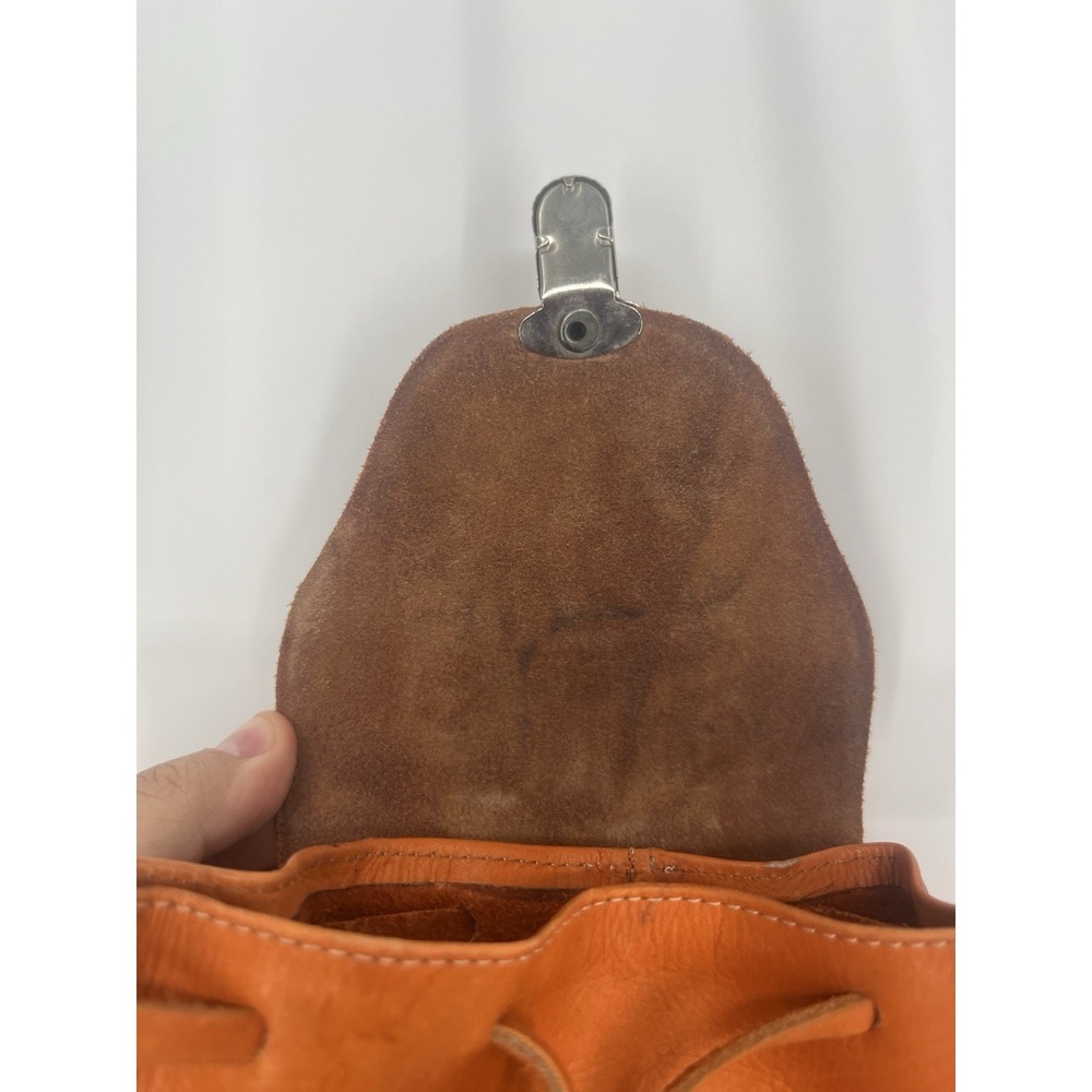 VTG Hand Tooled Leather Mini Crossbody Bag Purse, Boho Saddle Flap Honduras - Picture 9 of 10